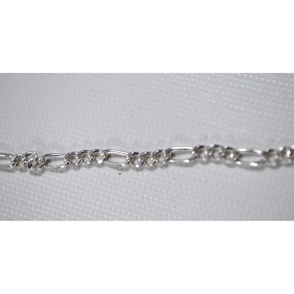 New Jordan Blue‎ Men's Sterling Silver Figaro Chain Necklace 19.5